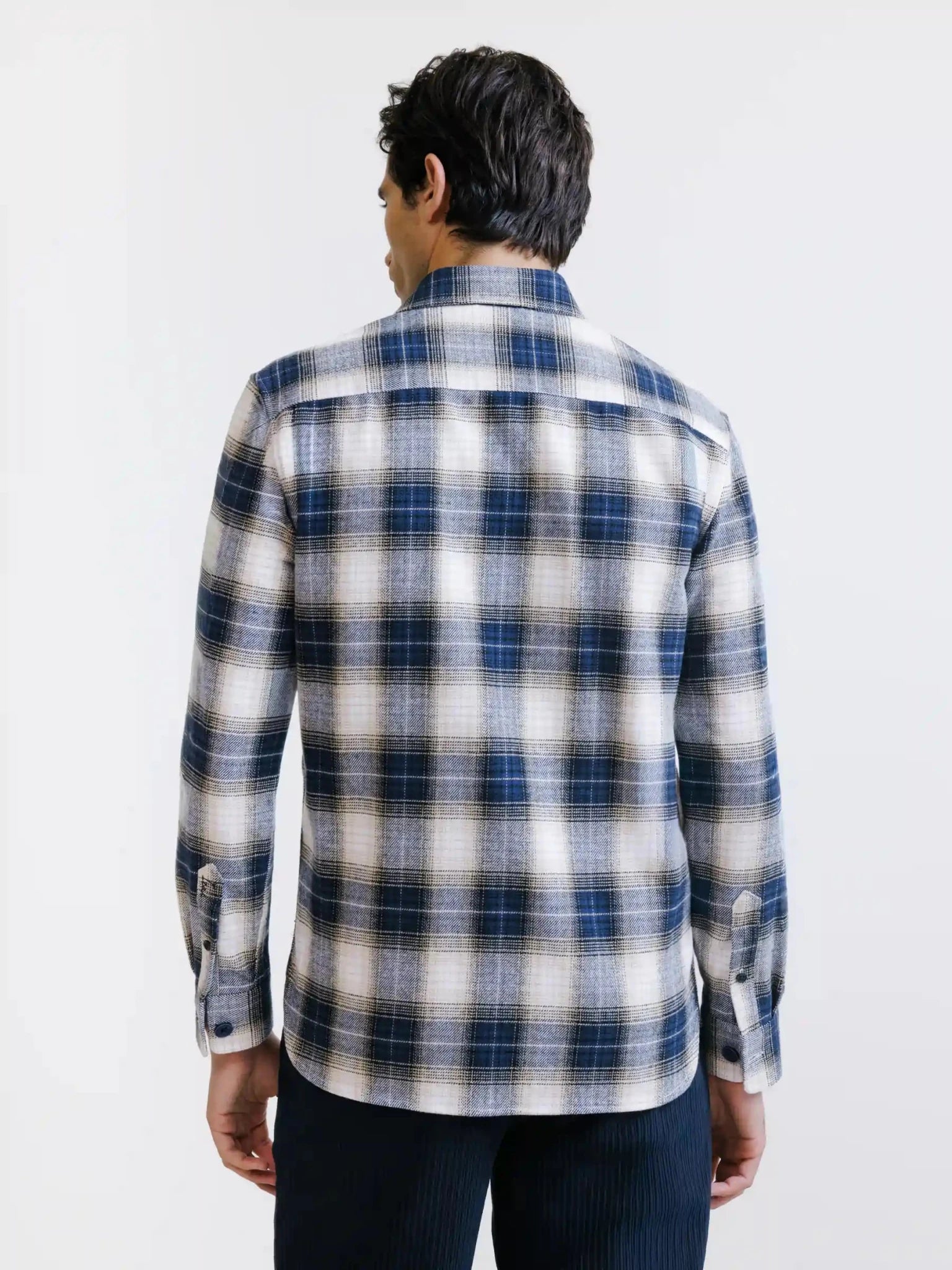 Chemise à carreaux marine - IZAC