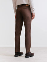 Pantalon chino armuré chocolat - IZAC