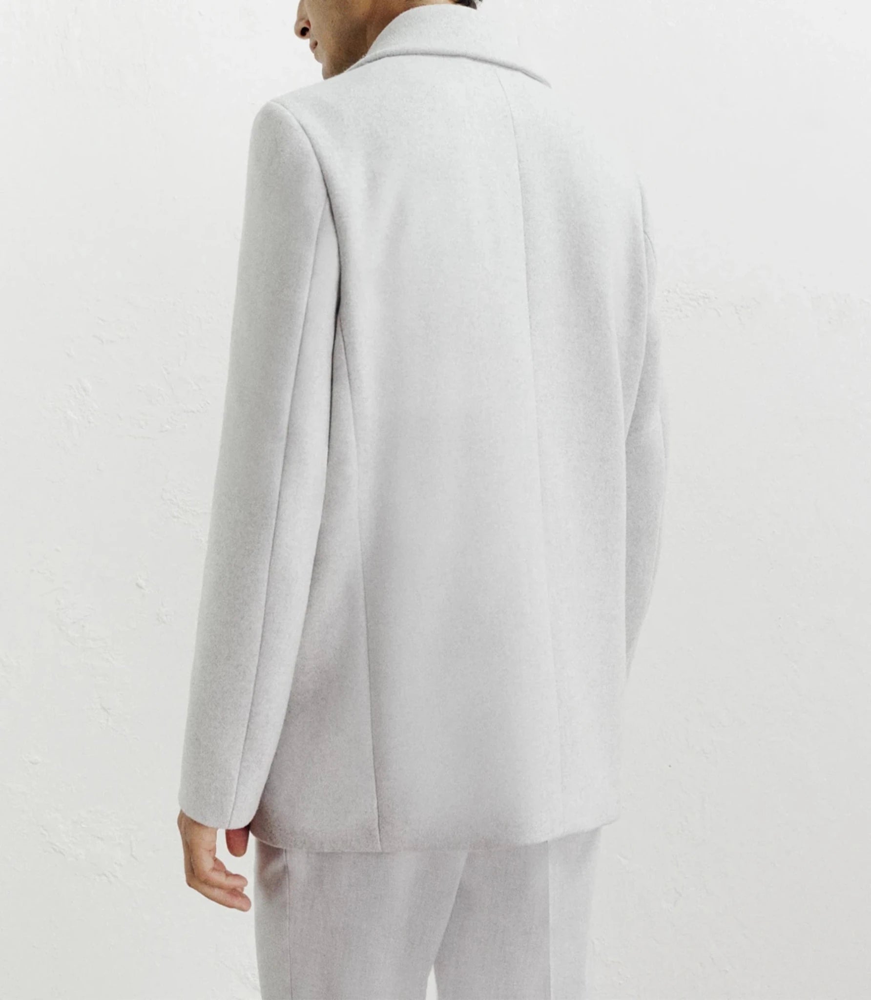 Grey wool blend pea jacket