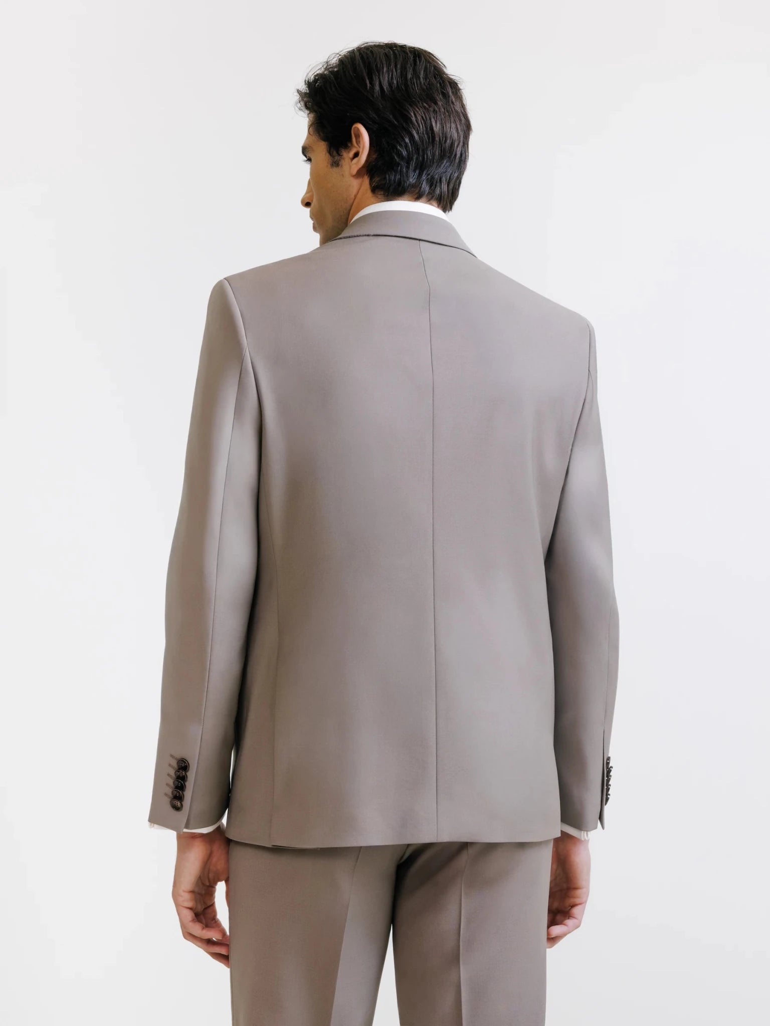 Costume 2 boutons laine majoritaire taupe