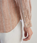 Chemise 100% lin rouge bordeaux - IZAC