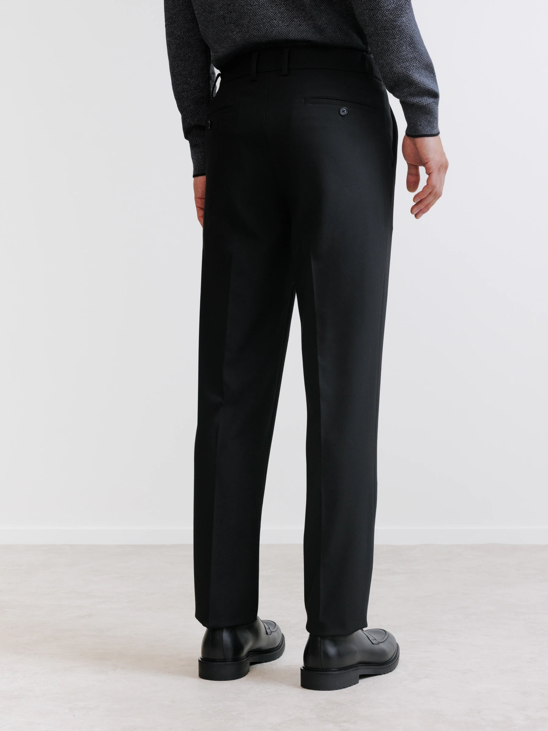 Black twill dress pants