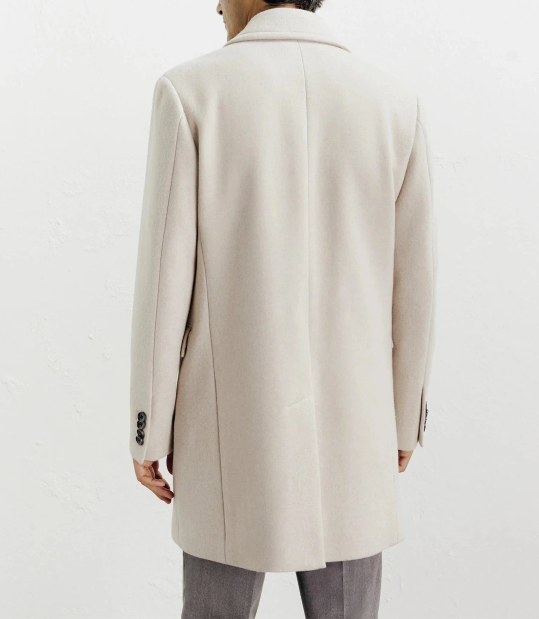 Beige double-breasted coat