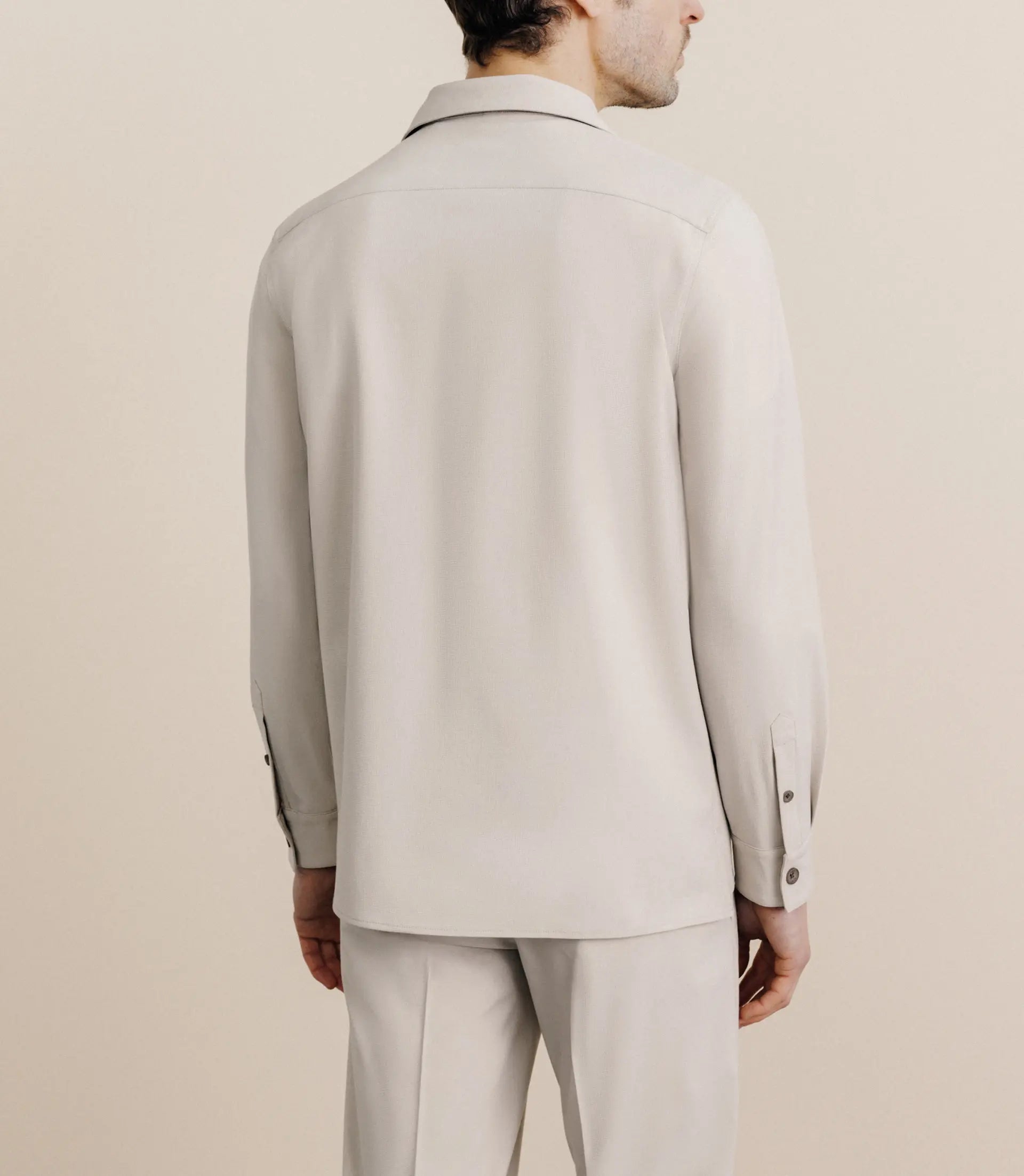 Surchemise avec col boutonné mastic - IZAC
