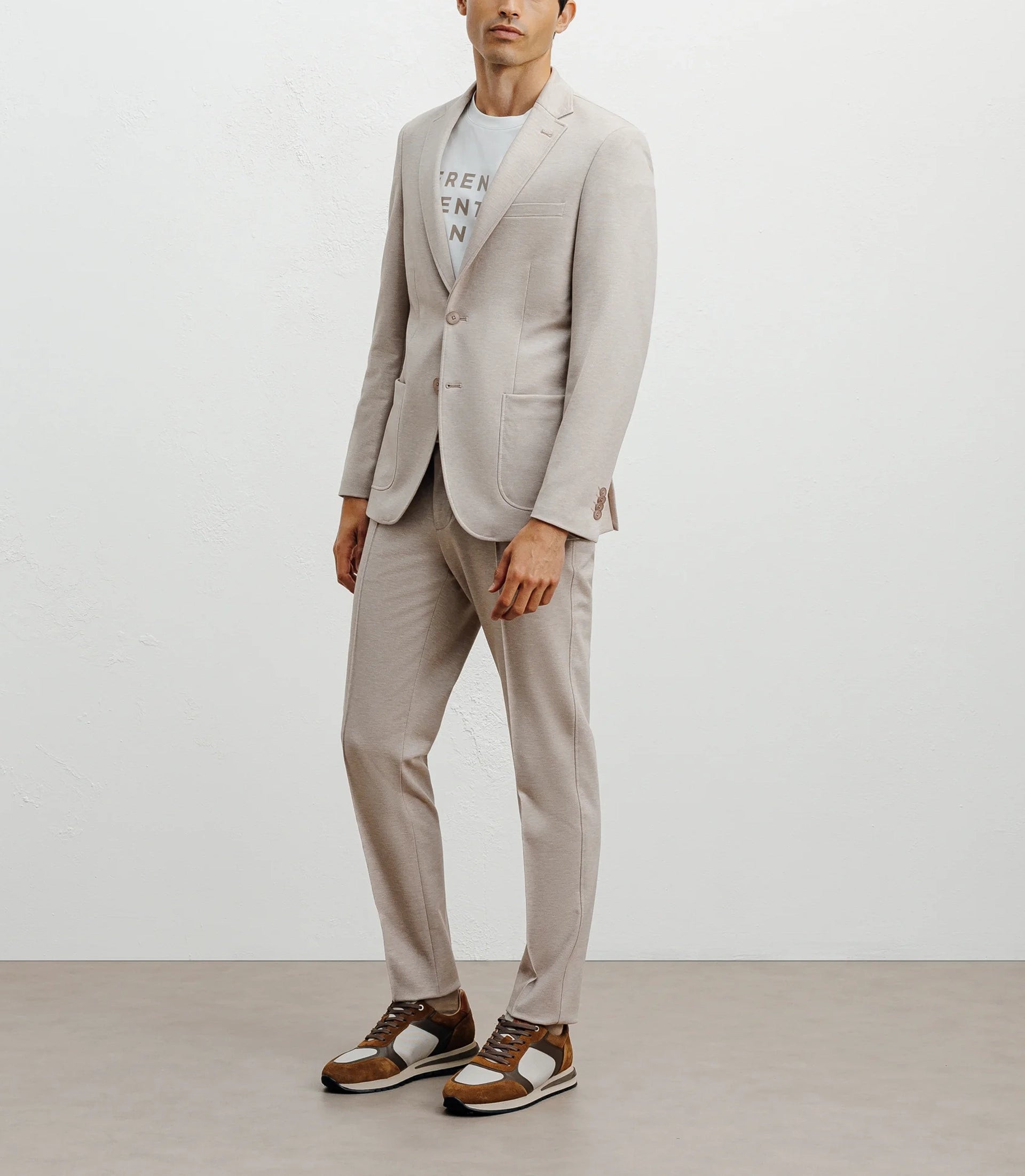 Veste ville en maille 2 boutons beige