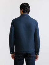 Navy shirt collar jacket