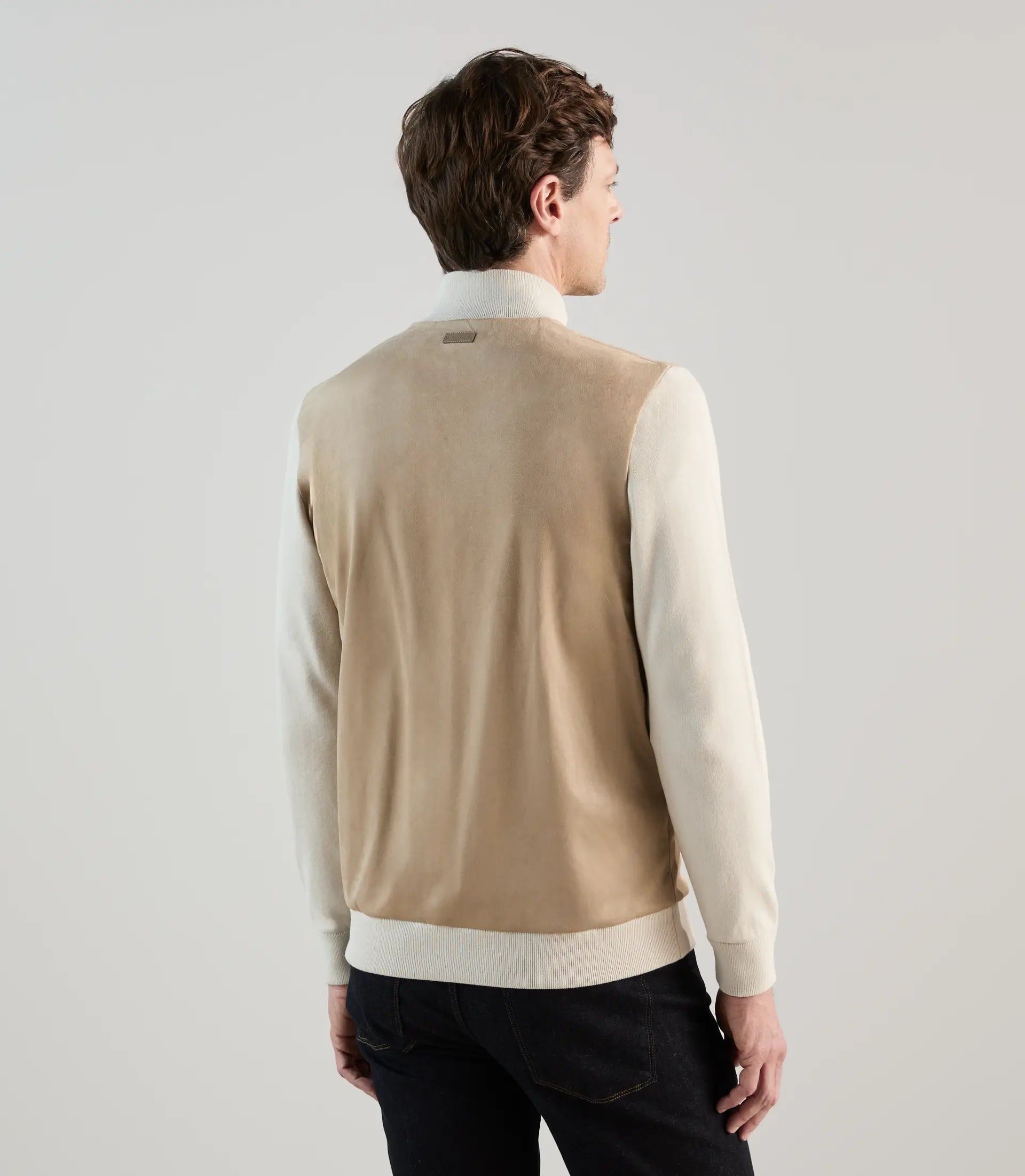 Gilet zip bi - matière beige - IZAC
