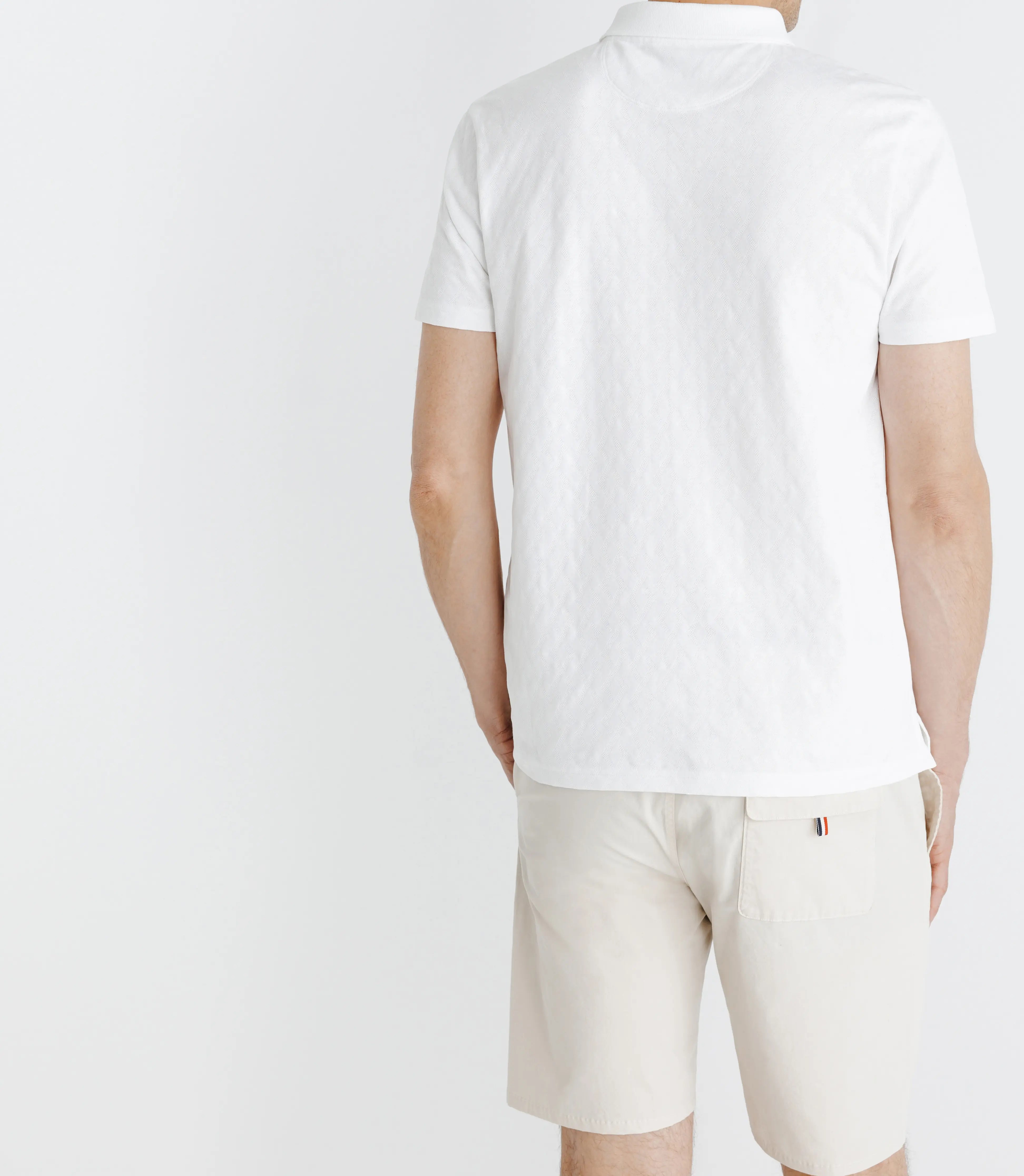 Polo en jacquard blanc - IZAC