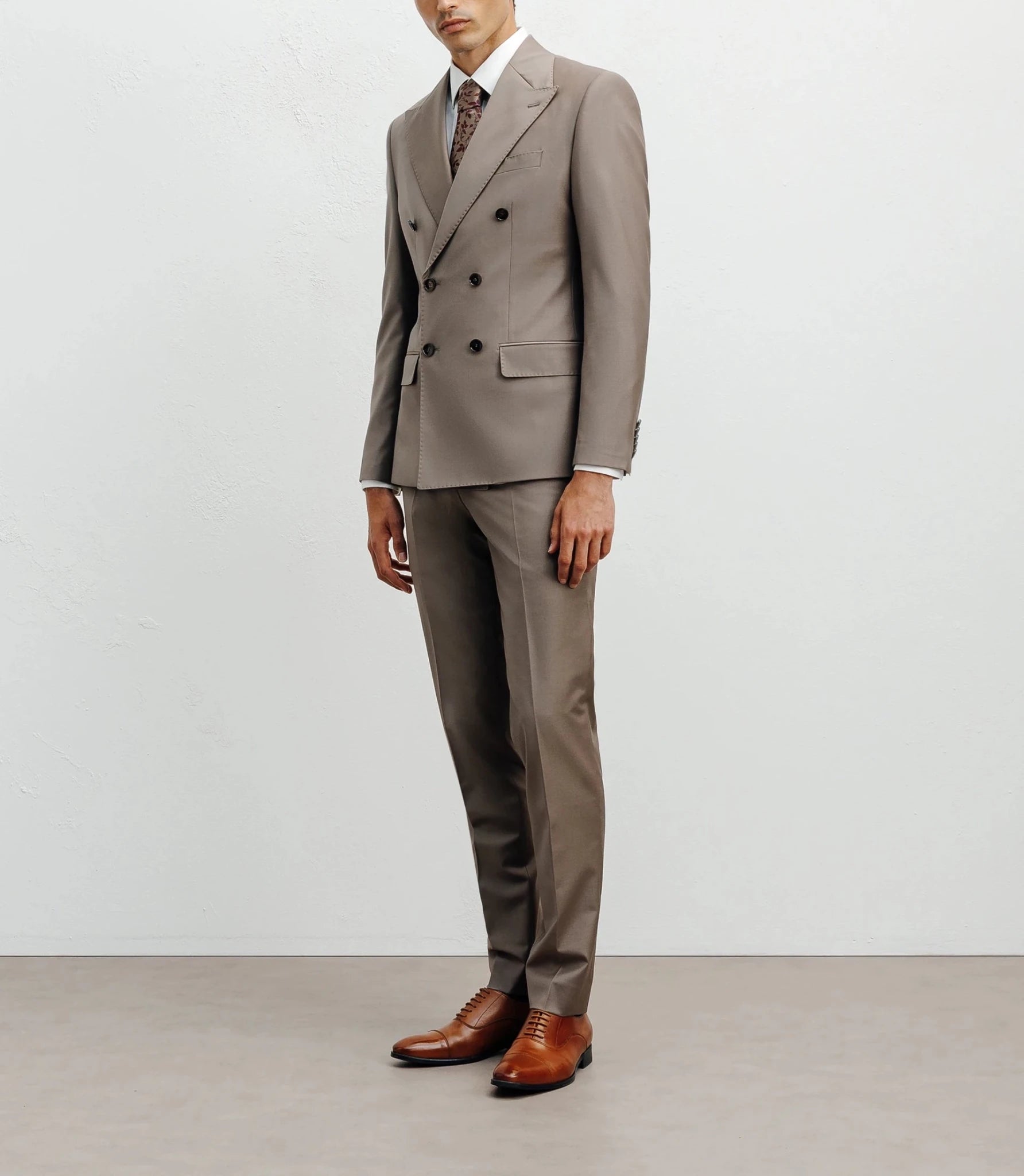 Costume croisé taupe - IZAC