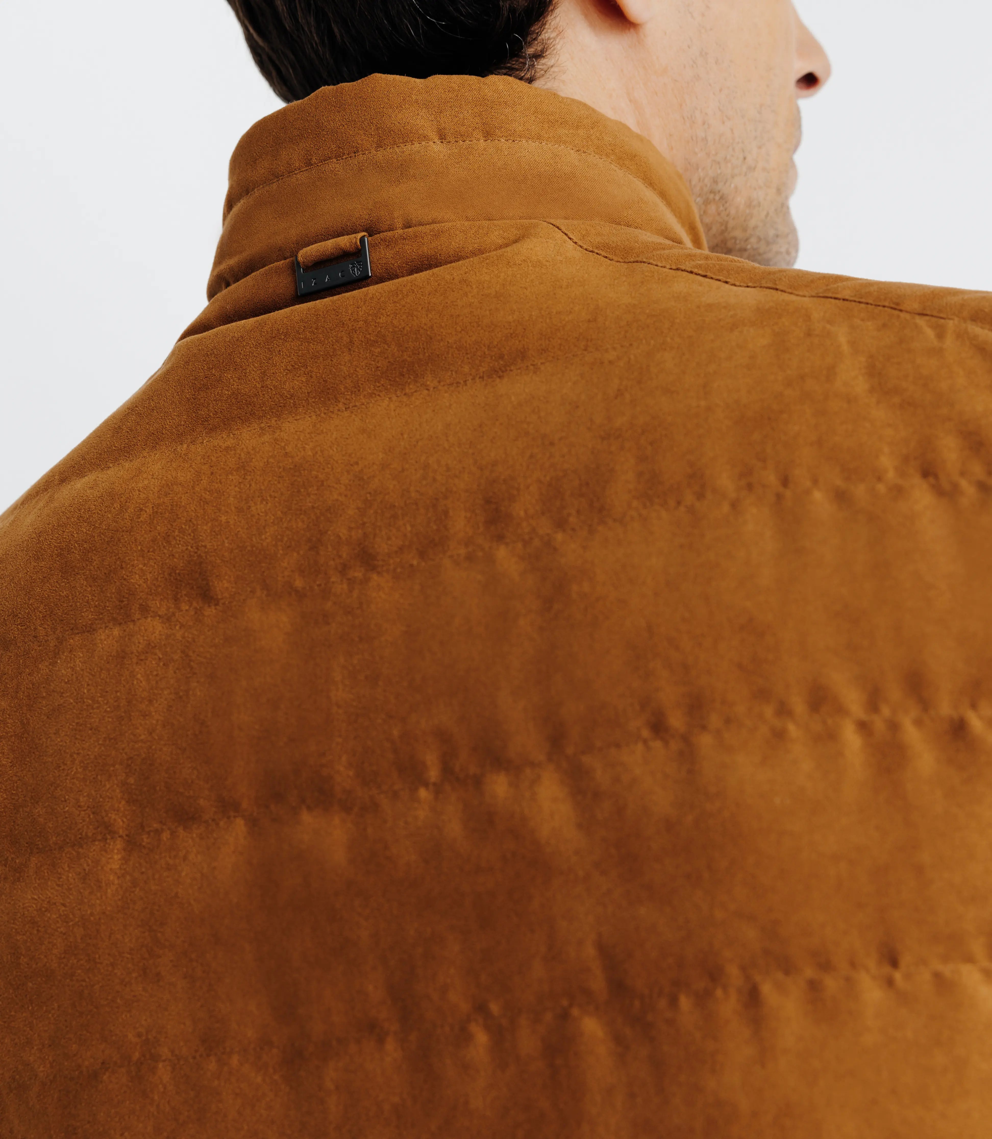 Doudoune sans manches réversible à col montant camel et marine - IZAC