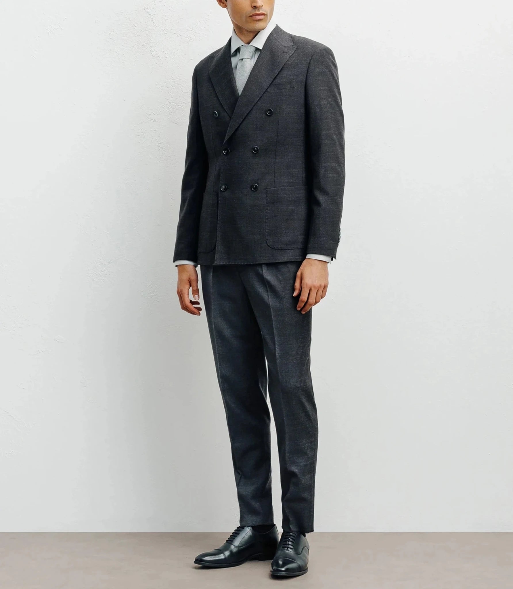 Anthracite 6-button double-breasted suit