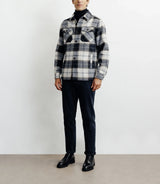 Navy large check overshirt