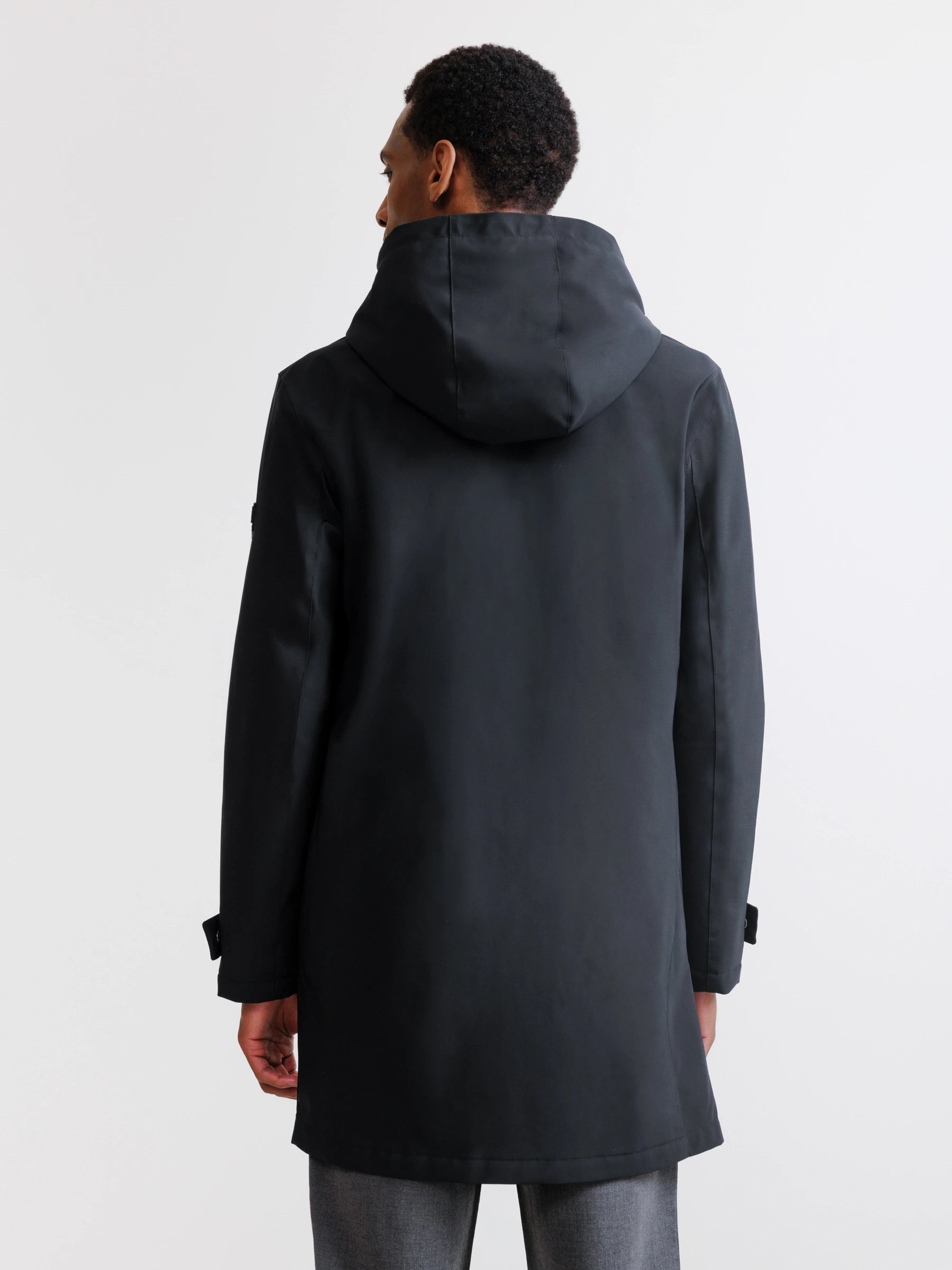 Lightweight black parka