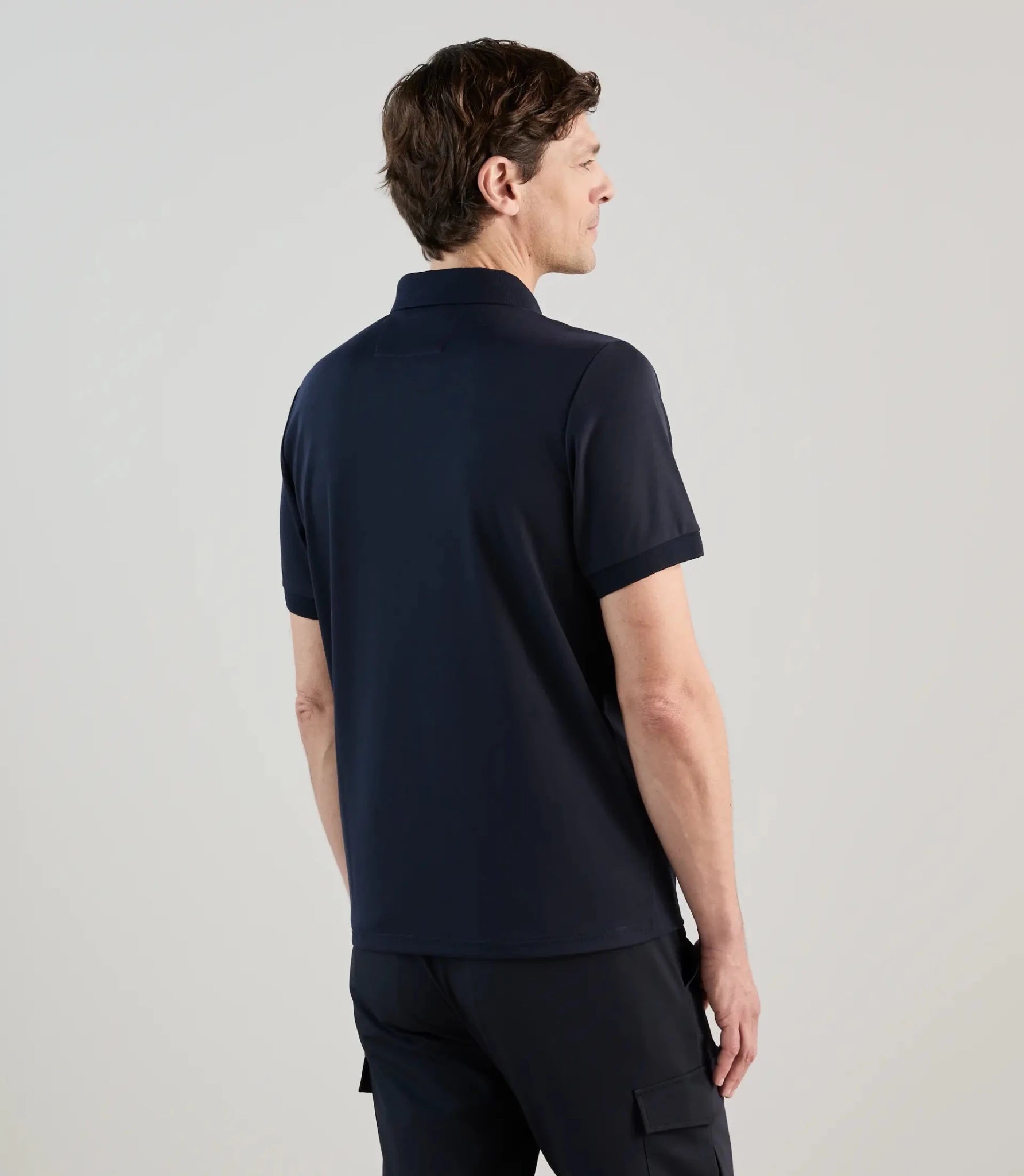 Polo en jersey col zippé marine - IZAC