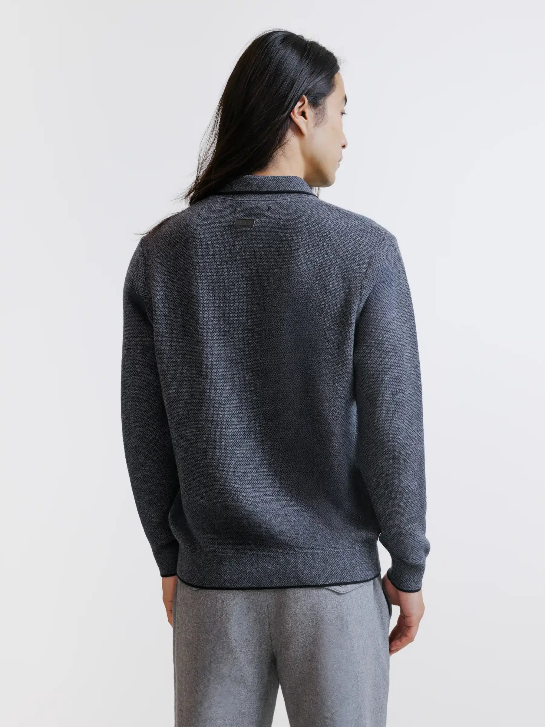 Pull col polo zippé anthracite