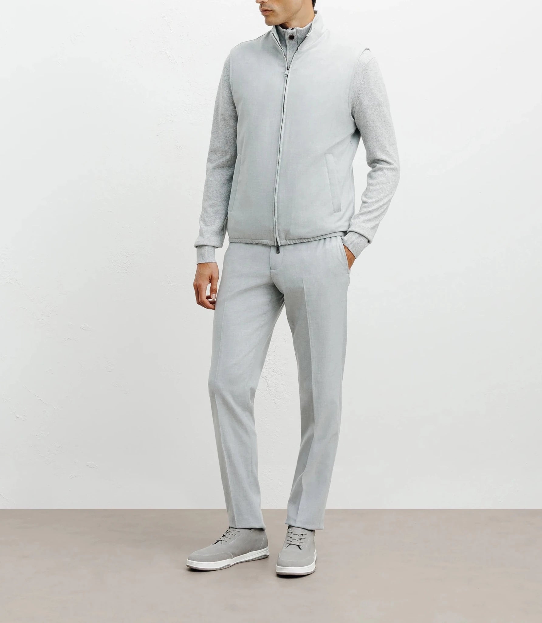 Doudoune sans manches gris clair - IZAC