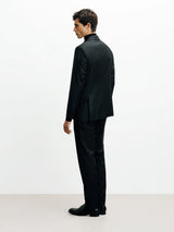 Black double-breasted suit
