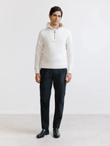 Ecru wool half-zip sweater