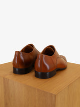 Brown leather richelieu shoes