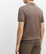 Polo col ouvert en maille chatain