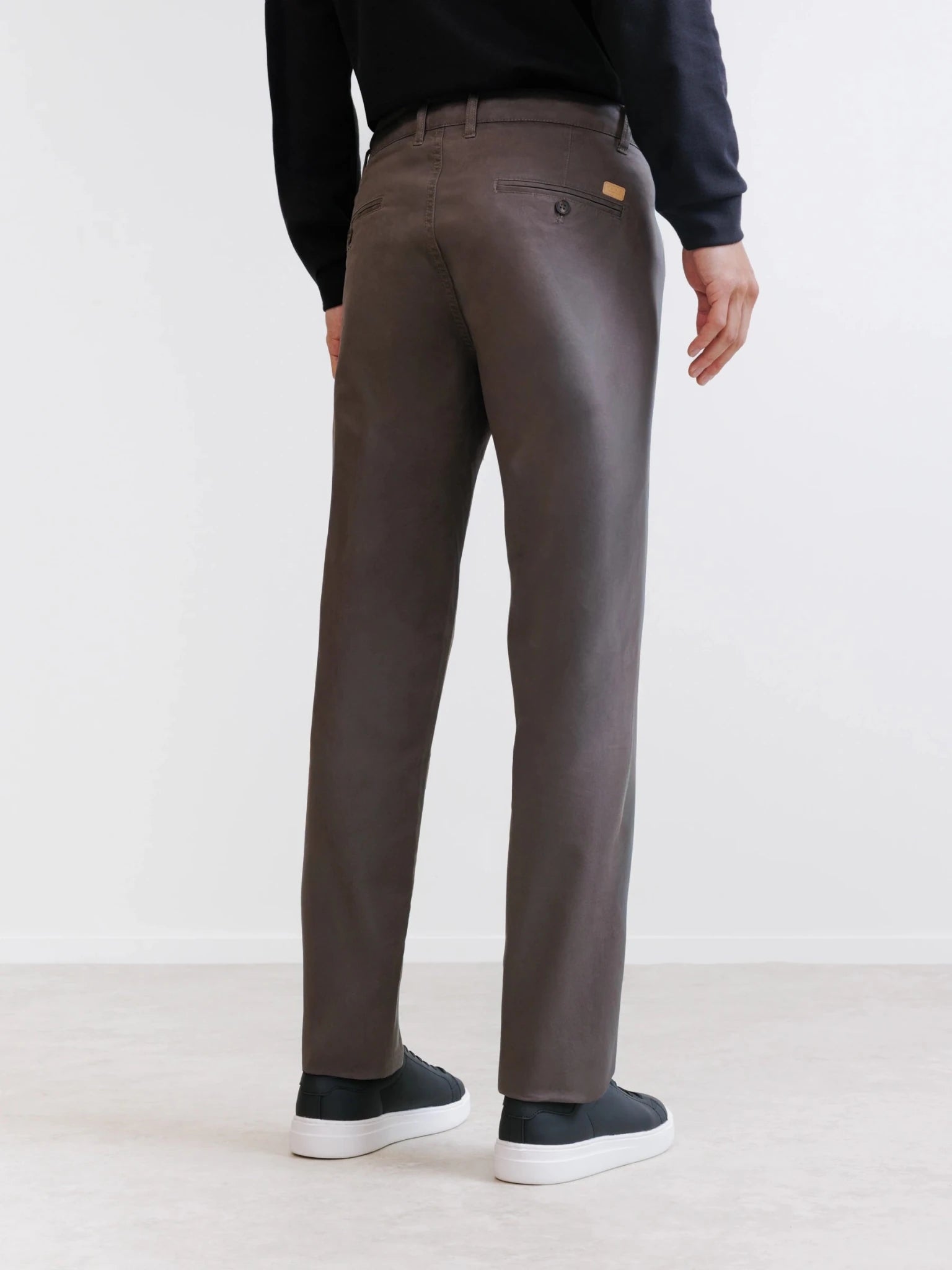 Pantalon coton stretch châtain - IZAC