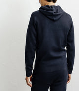 Pull à capuche en maille marine