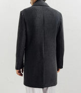 City coat with removable trim, dark gray