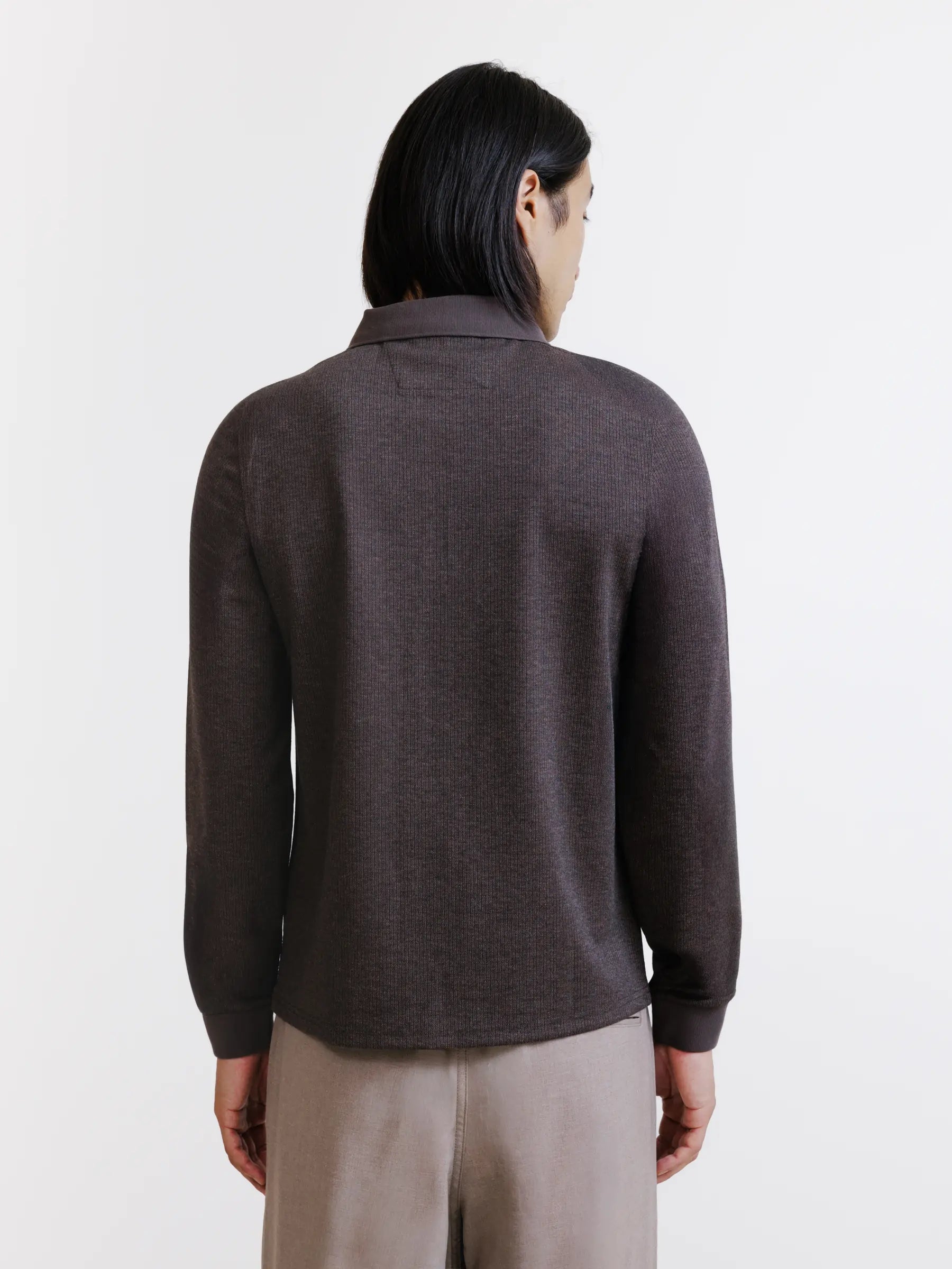Polo zippé marron