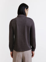 Polo zippé marron