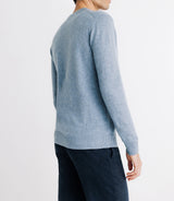 Pull col rond 100% cachemire indigo