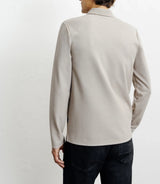 Polo col ouvert manches longues beige