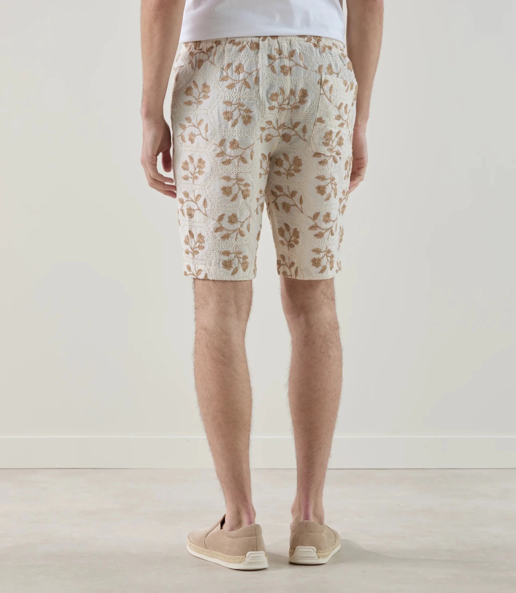 Bermuda avec taille élastiquée beige - IZAC