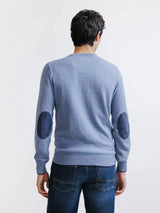 Pull col rond indigo