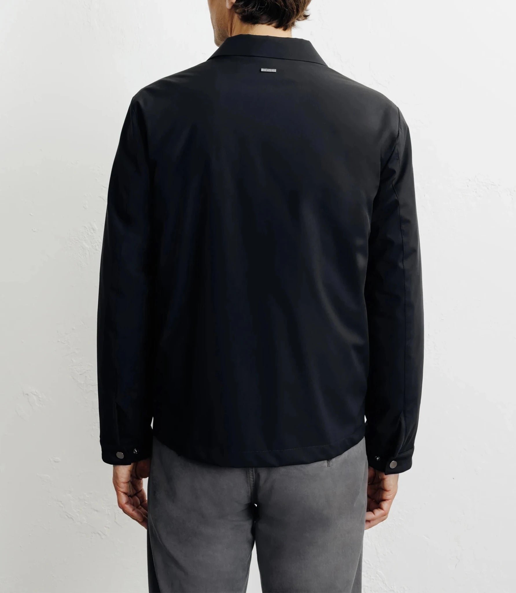 Black shirt collar jacket