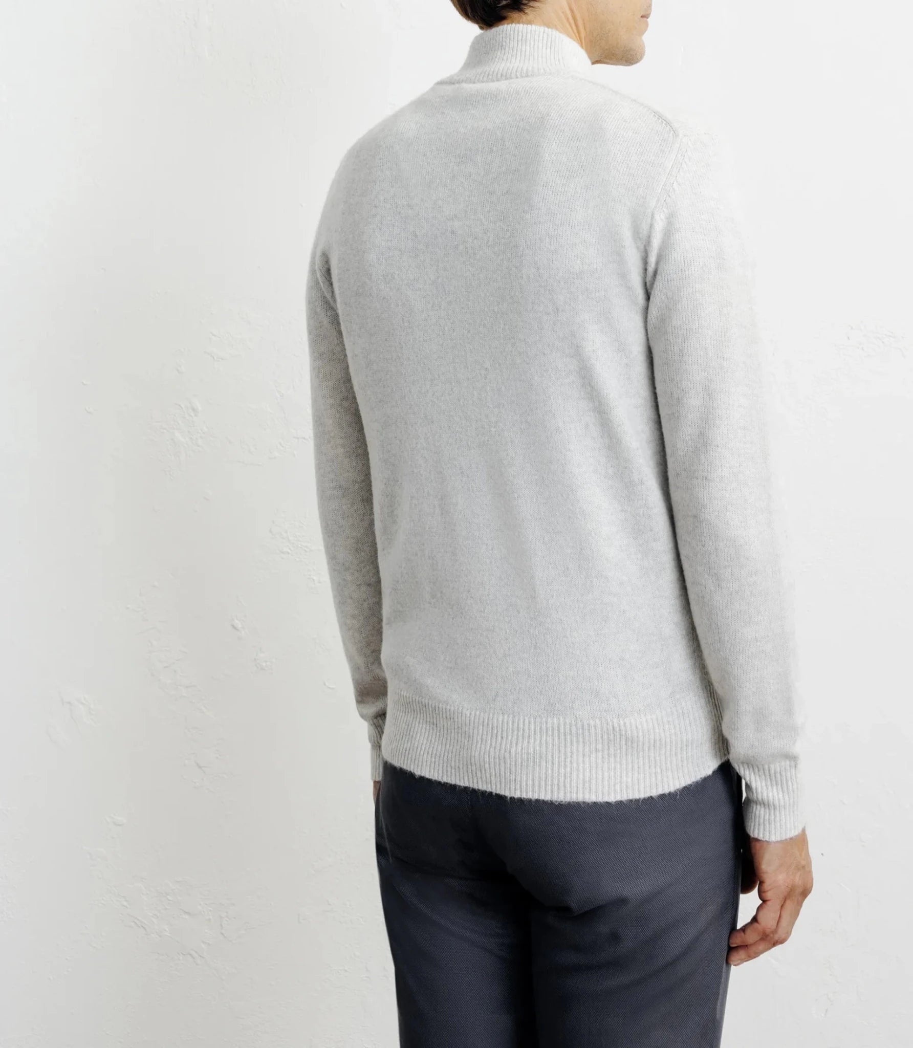 Gilet zip col montant gris chiné
