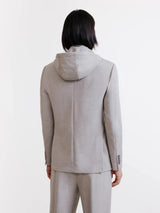 Knitted jacket with taupe facing