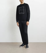 Pull col rond fantaisie noir