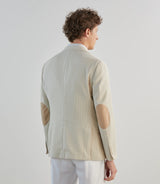 Veste casual en tissu armuré écru - IZAC