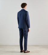 Costume 2 boutons en laine majoritaire bleu denim