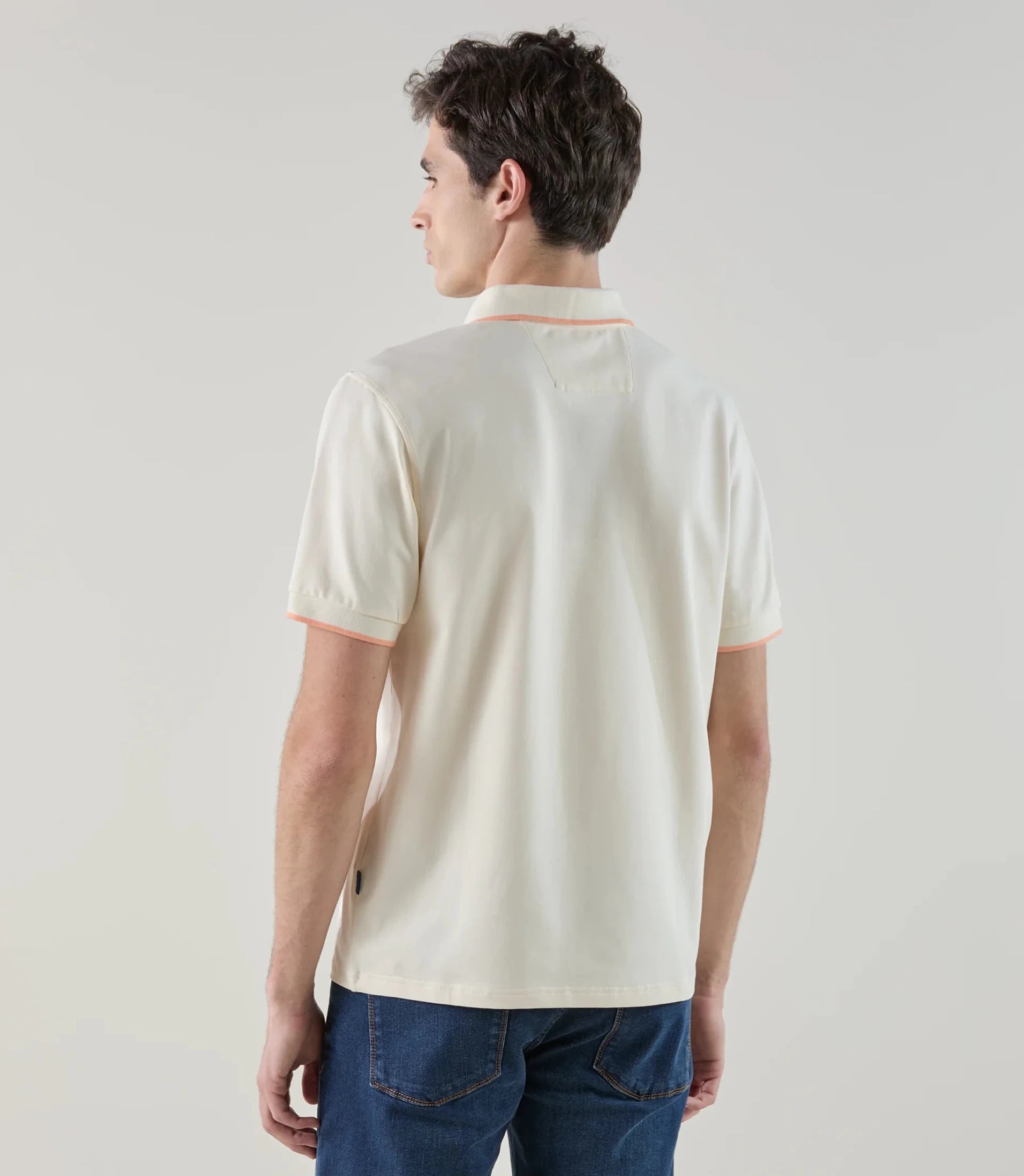 Polo col zippé orange clair - IZAC