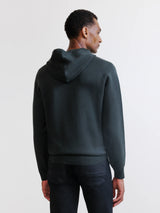 Pull à capuche en maille kaki foncé