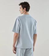 T-shirt col rond en jeu de points ciel - IZAC