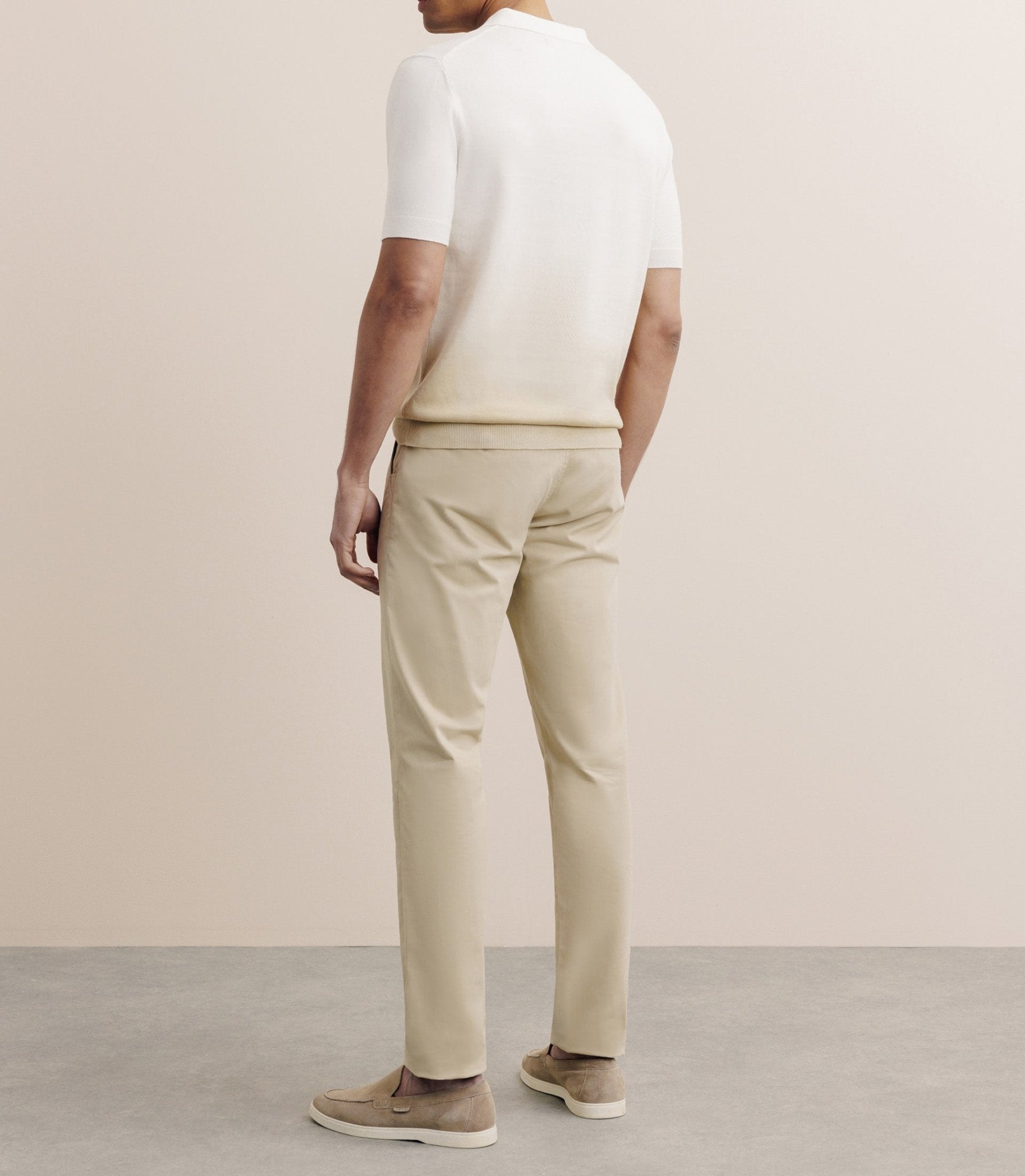 Beige degraded mesh polo