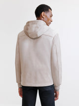 Beige suede hooded jacket