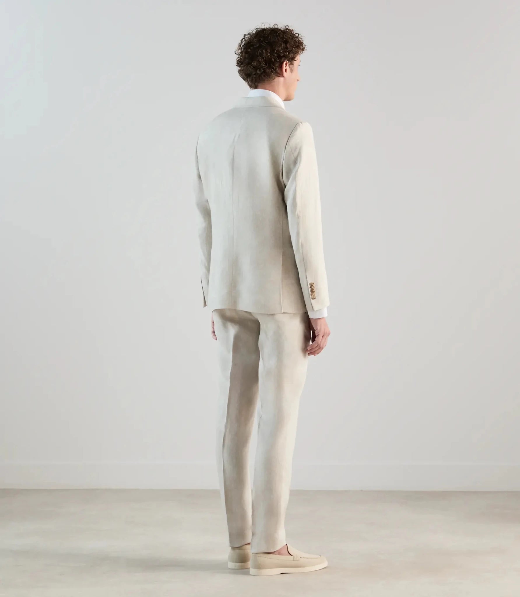 Veste ville croisée 100% lin beige - IZAC
