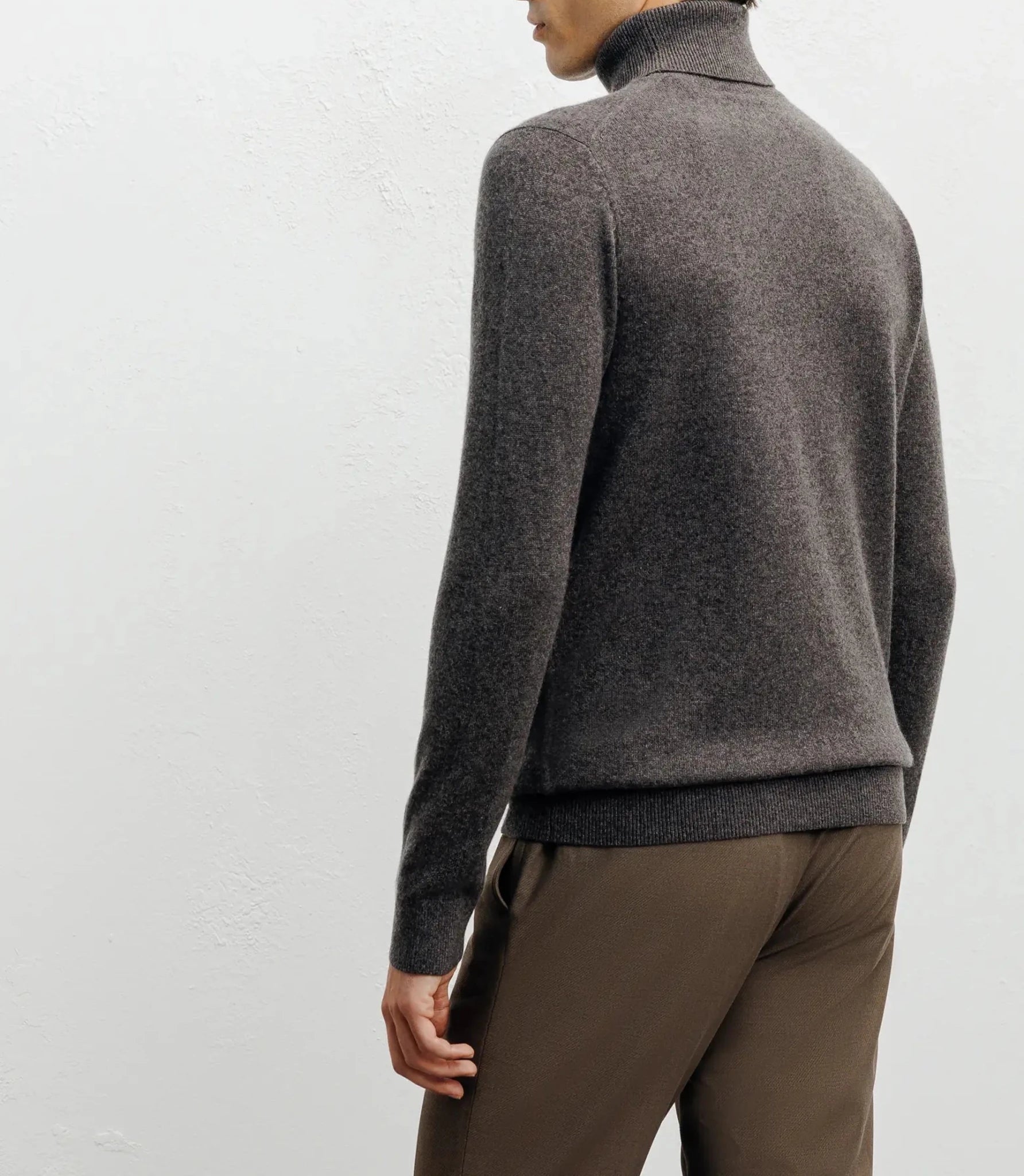 Pull col roulé 100% cachemire marron - IZAC