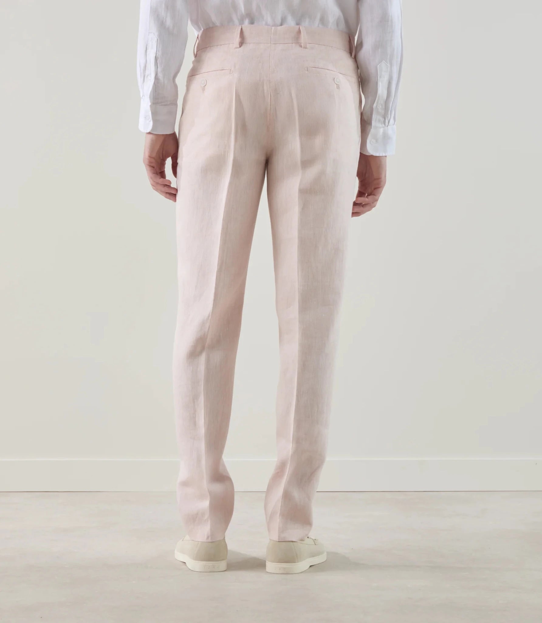 Pantalon ville 100% lin rose - IZAC