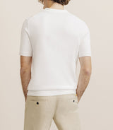 Fishing striped mesh polo shirt