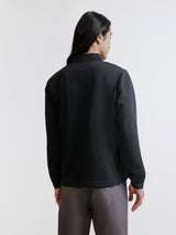 Polo manches longues col boutonné noir