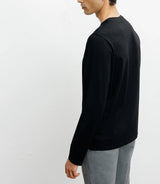 T-shirt col rond manches longues noir